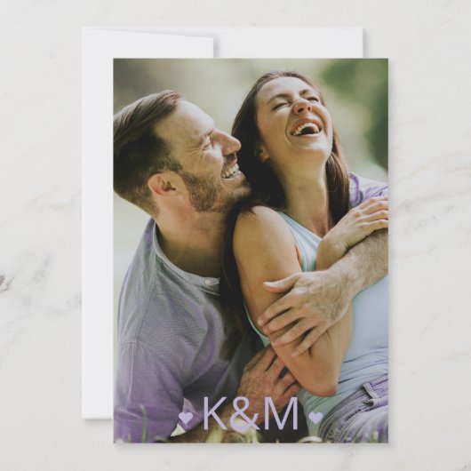 Refined Lines Geometric Wedding Violet ID983 Save The Date (Rückseite)