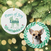 Refined Mint Chihuahua | Personalized Christmas Keramik Ornament