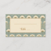 Refined Mint Floral Pattern Platzkarte (Vorderseite)