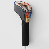 Refined Modern & Elegant Patriotic Eagle Golf Headcover (angewinkelt)