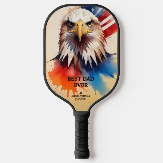 Refined Modern & Elegant Patriotic Eagle Pickleball Schläger (Vorderseite)