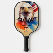 Refined Modern & Elegant Patriotic Eagle Pickleball Schläger (Rückseite)
