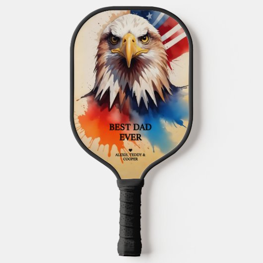 Refined Modern & Elegant Patriotic Eagle Pickleball Schläger (Rückseite)