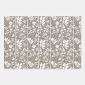 Refined Modern Floral Climbing Vines Silhouette Geschenkpapier Set (Vorderseite 3)