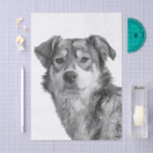 Refined Monochrome Large Mixed Breed Canine Seidenpapier (Handwerk)