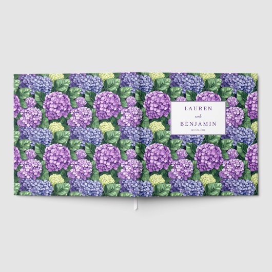 Refined Purple Floral Pattern Gästebuch (Voll)