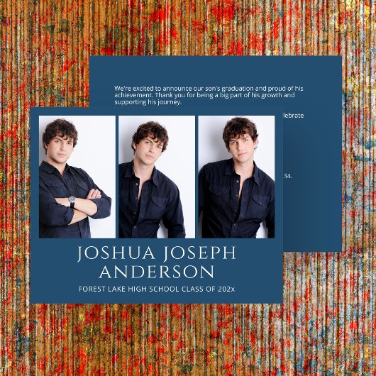 Refined Royal Blue Abschluss Foto Ankündigung