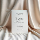 Refined Script White QR Code Details Wedding Einladung