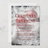 Refined Vellum Grey Shades Red Christmas Ornament Einladung (Vorderseite)