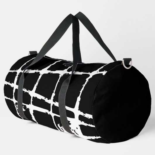 Refined White Light Grunge Modern Dirty Mesh Duffle Bag (Linke Ecke)