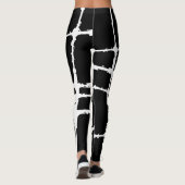 Refined White Light Grunge Modern Dirty Mesh Leggings (Rückseite)