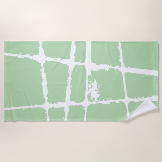 Refined White Light Grunge Modern Dirty Mesh Strandtuch (Vorderseite)