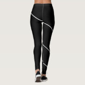 Refined White Minimal Enveloping Line Art Leggings (Rückseite)