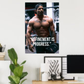 Refinement Is Progress Fitness Quote Poster (Heimbüro)