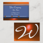 REFLECKEN 2 AGATE monogramm, blau, blau Visitenkarte (Vorne/Hinten)