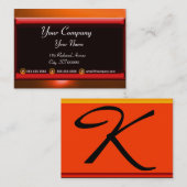 REFLECKEN 2 AGATE monogramm schwarz-rot orange Visitenkarte (Vorne/Hinten)