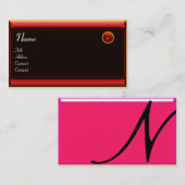 REFLECKEN 2 RUBY-Monogramm, schwarz-gelb, rosa Visitenkarte (Vorne/Hinten)