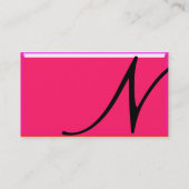 REFLECKEN 2 RUBY-Monogramm, schwarz-gelb, rosa Visitenkarte (Rückseite)