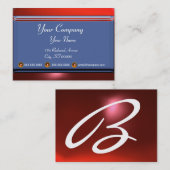 REFLECKEN 2 RUBY Monogramm weißes Blau Visitenkarte (Vorne/Hinten)