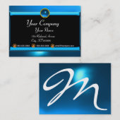 REFLECKEN 2 SAPPHIRE Monogramm Schwarz-Blau Visitenkarte (Vorne/Hinten)