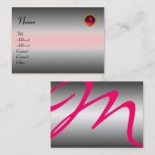 REFLECKEN RUBY MONOGRAM, grau-weiß Visitenkarte (Vorne/Hinten)