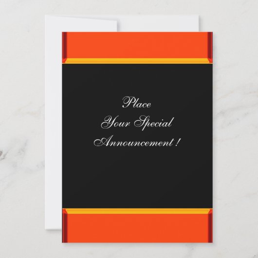 REFLECKEN TOPAZ , schwarz-gelb-orange Einladung (Rückseite)