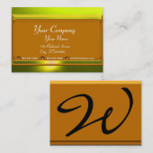 REFLECKUNGEN 2 TOPAZ Monogramm, schwarz gelb Visitenkarte (Vorne/Hinten)