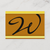 REFLECKUNGEN 2 TOPAZ Monogramm, schwarz gelb Visitenkarte (Rückseite)