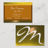 REFLECKUNGEN 2 TOPAZ Monogramm, weiß braun, gelb Visitenkarte (Vorne/Hinten)