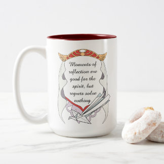 Reflect but don’t Regret Inspirational Mug Zweifarbige Tasse