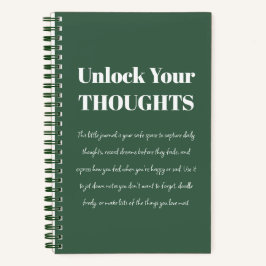 Reflect & Create | Motivational Green Notebook Notizblock