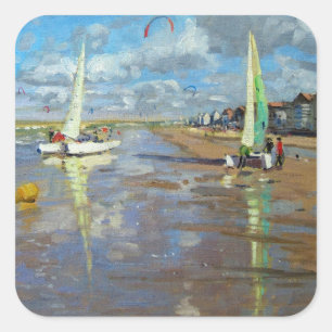 Reflection Bray Dunes Frankreich Quadratischer Aufkleber