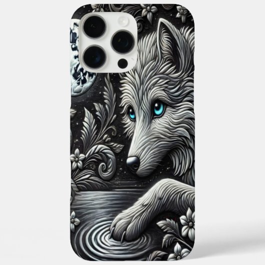 Reflection Moonlit Wolf Artwork Case-Mate iPhone Hülle (Rückseite)