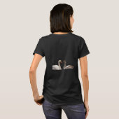 „Reflection of Grace“-T-Shirt | Swan Pair Minimal T-Shirt (Schwarz voll)
