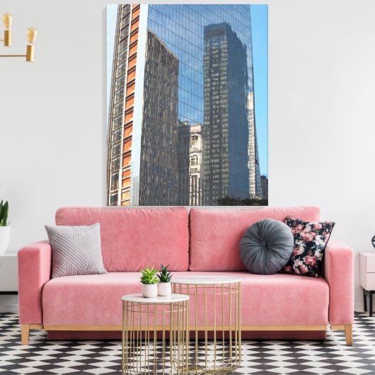 Reflection Office Gebäude New York City Leinwanddruck (Insitu (Wohnzimmer))