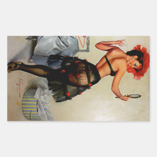 Reflection Pin Up is already in English and doesn' Rechteckiger Aufkleber