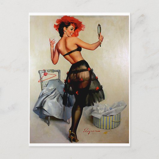 Reflection Pin Up Postkarte (Vorderseite)