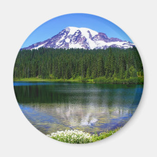 Reflection See, der Mount Rainier, WA, USA Magnet
