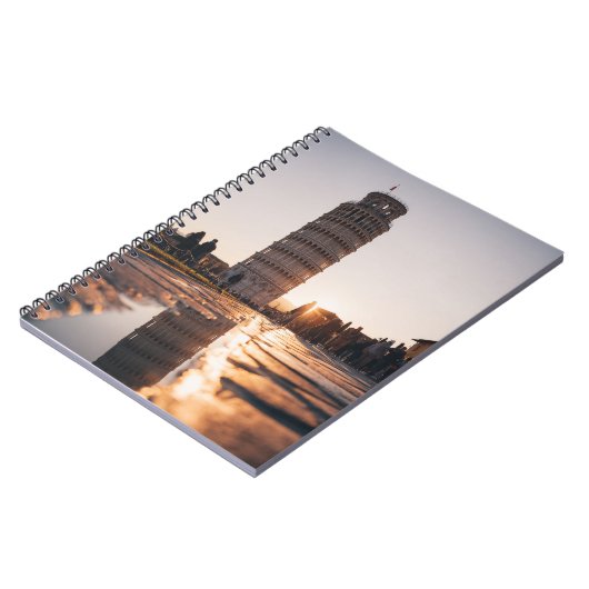 Reflection Sunset Pisa Tower Notebook Notizblock (Linke Seite)