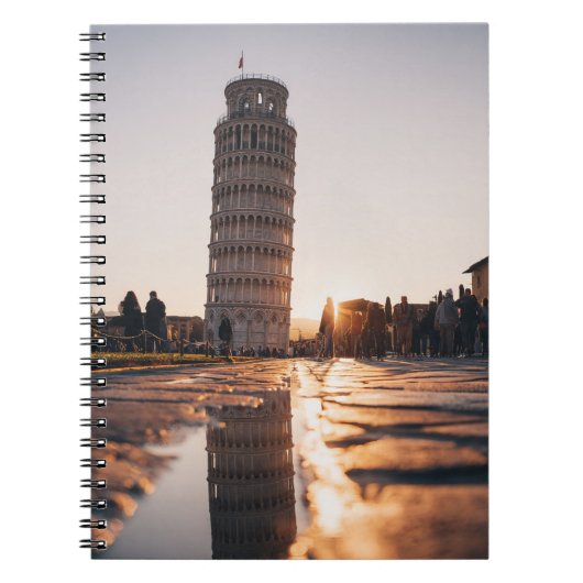 Reflection Sunset Pisa Tower Notebook Notizblock (Vorderseite)