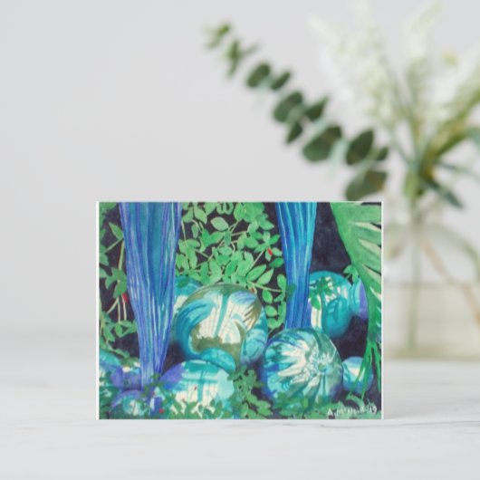 "Reflections 1" Aquarellbilder Postkarte (Stehend Vorderseite)