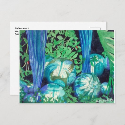 "Reflections 1" Aquarellbilder Postkarte (Vorne/Hinten)