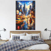 Reflections at Dusk – Luxury Urban Canvas Art Leinwanddruck (Insitu (Schlafzimmer))