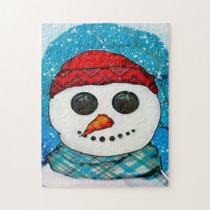 Reflections Christmas Snowman Folk Art GIFT Puzzle