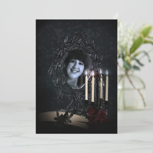 Reflections Gothic Fantasy Wedding Einladung (Stehend Vorderseite)