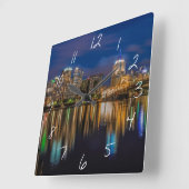 Reflections of Pittsburgh Quadratische Wanduhr (Winkel)