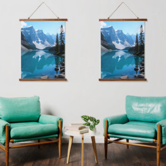 Reflections of Serenity Wandteppich Mit Holzrahmen