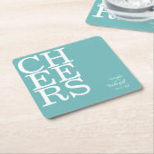 Reflections Wedding Cheers Aquamarin ID774 Rechteckiger Pappuntersetzer (angewinkelt)