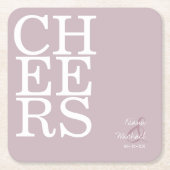 Reflections Wedding Cheers Mauve ID774 Rechteckiger Pappuntersetzer (Vorderseite)