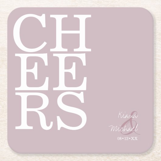 Reflections Wedding Cheers Mauve ID774 Rechteckiger Pappuntersetzer (Vorderseite)